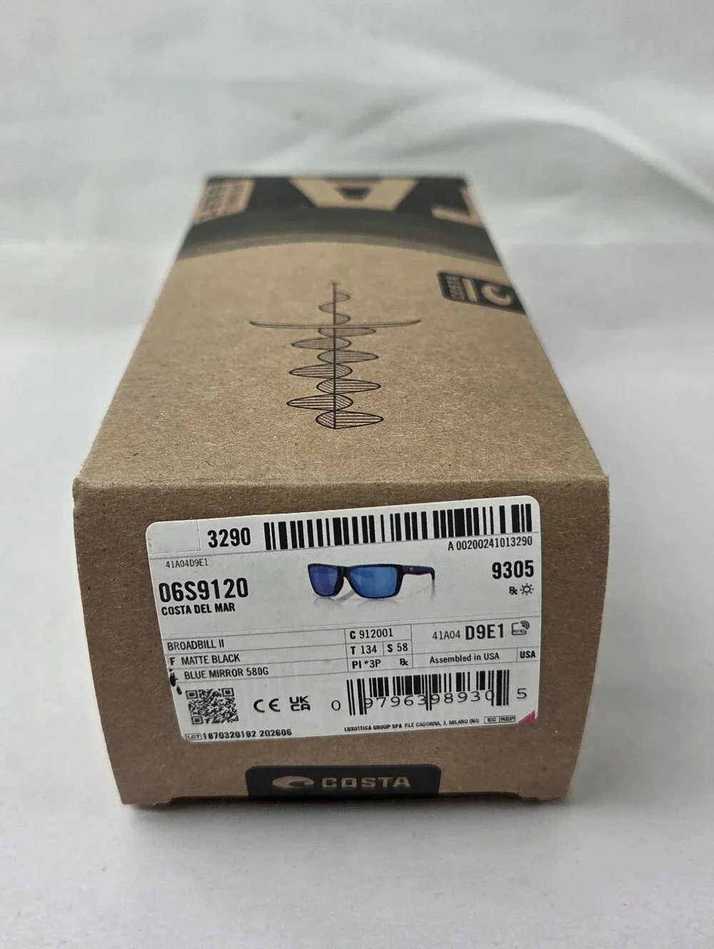 Costa Sunglasses Broadbill II 06S9120 912001 Matte Black with Blue Mirror 580G